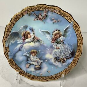 HIGHEST HARMONY Plate Sandra Kuck's Gardens of Innocence Angels #5 Feathers